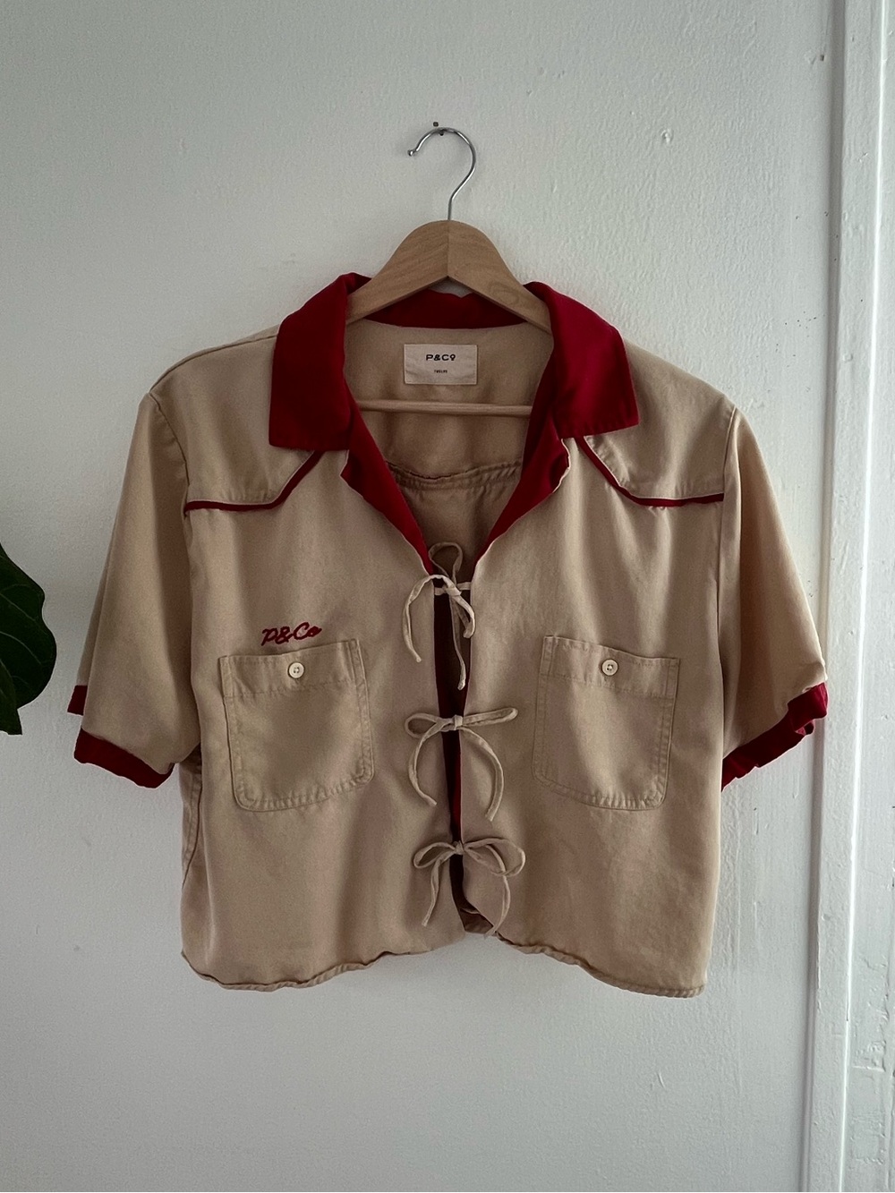 P&Co Wildflower Cropped Tie Shirt